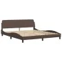 Cama con colchón cuero sintético marrón 180x200 cm de vidaXL, Camas y somieres - Ref: Foro24-3208740, Precio: 467,44 €, Descu...
