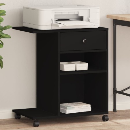 Soporte para impresora con ruedas negro 60x40x68,5 cm de vidaXL, Soportes para impresoras - Ref: Foro24-840640, Precio: 61,52...