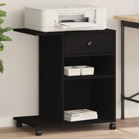 Soporte para impresora con ruedas negro 60x40x68,5 cm de vidaXL, Soportes para impresoras - Ref: Foro24-840640, Precio: 60,35...