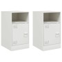 Mesitas de noche 2 unidades acero blanco 34,5x39x62 cm de vidaXL, Mesitas de noche - Ref: Foro24-841774, Precio: 95,92 €, Des...