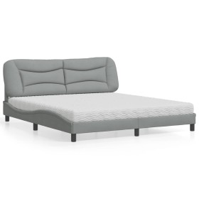 Cama con colchón de tela gris claro 180x200 cm de vidaXL, Camas y somieres - Ref: Foro24-3208548, Precio: 442,15 €, Descuento: %