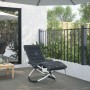 Tumbona geométrica con cojín acero negro y gris de vidaXL, Tumbonas - Ref: Foro24-3213545, Precio: 153,75 €, Descuento: %