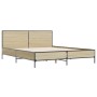 Estructura cama madera ingeniería metal roble Sonoma 140x200 cm de vidaXL, Camas y somieres - Ref: Foro24-3279998, Precio: 15...