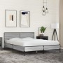 Estructura cama madera ingeniería metal gris Sonoma 150x200 cm de vidaXL, Camas y somieres - Ref: Foro24-3280005, Precio: 159...