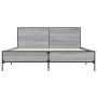 Estructura cama madera ingeniería metal gris Sonoma 150x200 cm de vidaXL, Camas y somieres - Ref: Foro24-3280005, Precio: 159...