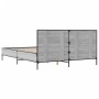 Estructura cama madera ingeniería metal gris Sonoma 150x200 cm de vidaXL, Camas y somieres - Ref: Foro24-3280005, Precio: 159...