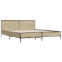 Estructura cama madera ingeniería metal roble Sonoma 180x200 cm de vidaXL, Camas y somieres - Ref: Foro24-3280013, Precio: 16...