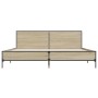 Estructura cama madera ingeniería metal roble Sonoma 180x200 cm de vidaXL, Camas y somieres - Ref: Foro24-3280013, Precio: 16...
