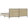 Estructura cama madera ingeniería metal roble Sonoma 180x200 cm de vidaXL, Camas y somieres - Ref: Foro24-3280013, Precio: 16...