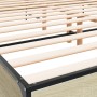 Estructura cama madera ingeniería metal roble Sonoma 180x200 cm de vidaXL, Camas y somieres - Ref: Foro24-3280013, Precio: 16...