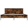 Estructura cama madera ingeniería metal roble ahumado 120x190cm de vidaXL, Camas y somieres - Ref: Foro24-3280024, Precio: 14...