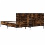 Estructura cama madera ingeniería metal roble ahumado 120x190cm de vidaXL, Camas y somieres - Ref: Foro24-3280024, Precio: 14...
