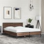 Estructura cama madera ingeniería metal marrón roble 120x190 cm de vidaXL, Camas y somieres - Ref: Foro24-3280026, Precio: 14...