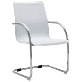 Silla de oficina voladiza de cuero sintético blanco de vidaXL, Sillas de oficina - Ref: Foro24-289359, Precio: 111,66 €, Desc...