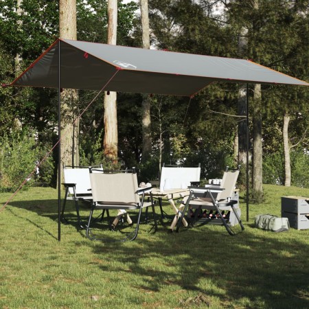 Lona de camping impermeable gris y naranja 400x294 cm de vidaXL, Tiendas de campaña - Ref: Foro24-94663, Precio: 35,85 €, Des...
