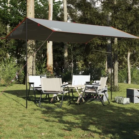 Lona de camping impermeable gris y naranja 400x294 cm de vidaXL, Tiendas de campaña - Ref: Foro24-94663, Precio: 37,23 €, Des...