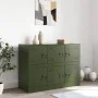 Aparador de acero verde oliva 99x39x73 cm de vidaXL, Aparadores - Ref: Foro24-841797, Precio: 177,37 €, Descuento: %