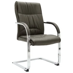 Silla de oficina voladiza de cuero sintético gris de vidaXL, Sillas de oficina - Ref: Foro24-289342, Precio: 139,69 €, Descue...