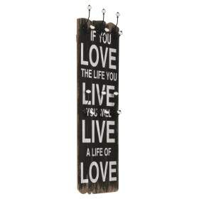 Perchero de pared LOVE LIFE con 6 ganchos 120x40 cm de vidaXL, Percheros para sombreros y abrigos - Ref: Foro24-245853, Preci...
