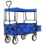 Carrito de mano plegable de acero con capota azul de vidaXL, Carretillas de carga - Ref: Foro24-147590, Precio: 95,93 €, Desc...