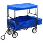 Carrito de mano plegable de acero con capota azul de vidaXL, Carretillas de carga - Ref: Foro24-147590, Precio: 90,47 €, Desc...