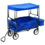 Carrito de mano plegable de acero con capota azul de vidaXL, Carretillas de carga - Ref: Foro24-147590, Precio: 95,93 €, Desc...