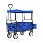 Carrito de mano plegable de acero con capota azul de vidaXL, Carretillas de carga - Ref: Foro24-147590, Precio: 95,93 €, Desc...