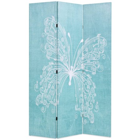 Biombo divisor plegable 120x170 cm mariposa azul de vidaXL, Divisores de ambientes - Ref: Foro24-245885, Precio: 103,79 €, De...
