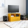 Mueble para TV de acero amarillo mostaza 67x39x44 cm de vidaXL, Muebles TV - Ref: Foro24-841745, Precio: 73,07 €, Descuento: %