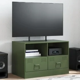 Mueble para TV de acero verde oliva 67x39x44 cm de vidaXL, Muebles TV - Ref: Foro24-841747, Precio: 72,38 €, Descuento: %