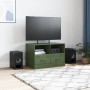 Mueble para TV de acero verde oliva 67x39x44 cm de vidaXL, Muebles TV - Ref: Foro24-841747, Precio: 73,07 €, Descuento: %