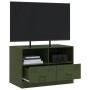 Mueble para TV de acero verde oliva 67x39x44 cm de vidaXL, Muebles TV - Ref: Foro24-841747, Precio: 73,07 €, Descuento: %