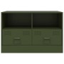 Mueble para TV de acero verde oliva 67x39x44 cm de vidaXL, Muebles TV - Ref: Foro24-841747, Precio: 73,07 €, Descuento: %