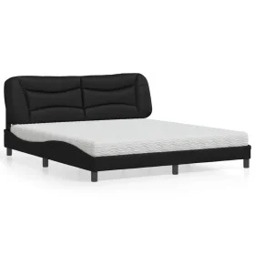 Bed with black synthetic leather mattress 180x200 cm by vidaXL, Beds and slatted bases - Ref: Foro24-3208738, Price: 457,63 €...