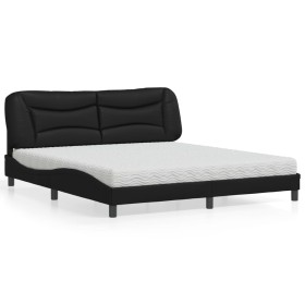 Cama con colchón cuero sintético negro 180x200 cm de vidaXL, Camas y somieres - Ref: Foro24-3208738, Precio: 463,93 €, Descue...
