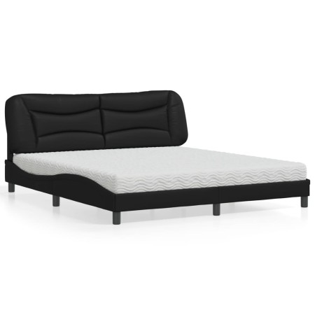 Cama con colchón cuero sintético negro 180x200 cm de vidaXL, Camas y somieres - Ref: Foro24-3208738, Precio: 463,93 €, Descue...