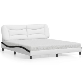 Cama con colchón cuero sintético blanco y negro 180x200 cm de vidaXL, Camas y somieres - Ref: Foro24-3208744, Precio: 467,48 ...
