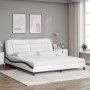 Cama con colchón cuero sintético blanco y negro 180x200 cm de vidaXL, Camas y somieres - Ref: Foro24-3208744, Precio: 467,48 ...