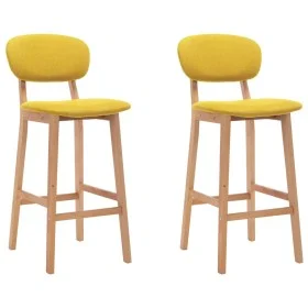 Taburetes de cocina 2 unidades tela amarillo mostaza de vidaXL, Taburetes de cocina - Ref: Foro24-289374, Precio: 156,91 €, D...