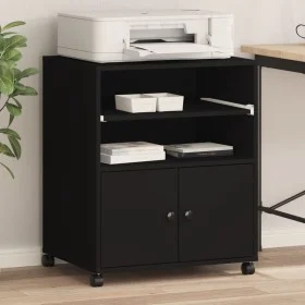 Soporte para impresora con ruedas negro 60x48x74 cm de vidaXL, Soportes para impresoras - Ref: Foro24-840633, Precio: 92,79 €...