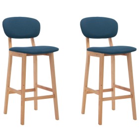 Taburetes de cocina 2 unidades tela azul de vidaXL, Taburetes de cocina - Ref: Foro24-289371, Precio: 166,94 €, Descuento: %