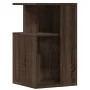 Mesa auxiliar madera de ingeniería roble marrón 35x35x60 cm de vidaXL, Mesas de centro - Ref: Foro24-840743, Precio: 42,04 €,...
