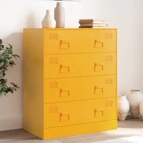 Aparador de acero amarillo mostaza 67x39x83 cm de vidaXL, Aparadores - Ref: Foro24-841682, Precio: 186,98 €, Descuento: %