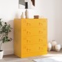 Aparador de acero amarillo mostaza 67x39x83 cm de vidaXL, Aparadores - Ref: Foro24-841682, Precio: 189,51 €, Descuento: %