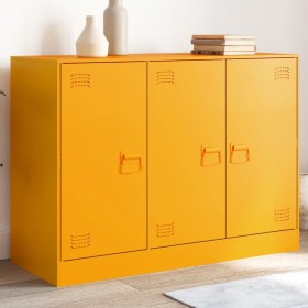 Aparador de acero amarillo mostaza 99x39x73 cm de vidaXL, Aparadores - Ref: Foro24-841724, Precio: 165,67 €, Descuento: %