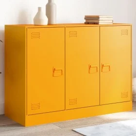 Aparador de acero amarillo mostaza 99x39x73 cm de vidaXL, Aparadores - Ref: Foro24-841724, Precio: 163,76 €, Descuento: %