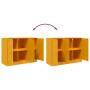 Aparador de acero amarillo mostaza 99x39x73 cm de vidaXL, Aparadores - Ref: Foro24-841724, Precio: 165,67 €, Descuento: %