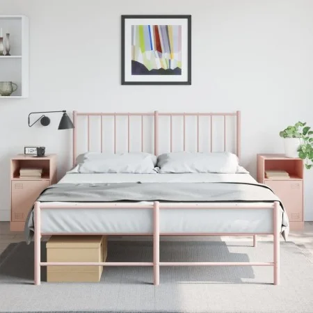 Mesitas de noche 2 unidades acero rosa 34,5x39x62 cm by vidaXL, Nightstands - Ref: Foro24-841766, Price: 95,51 €, Discount: %