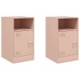 Mesitas de noche 2 unidades acero rosa 34,5x39x62 cm de vidaXL, Mesitas de noche - Ref: Foro24-841766, Precio: 96,45 €, Descu...