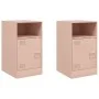 Mesitas de noche 2 unidades acero rosa 34,5x39x62 cm by vidaXL, Nightstands - Ref: Foro24-841766, Price: 95,51 €, Discount: %